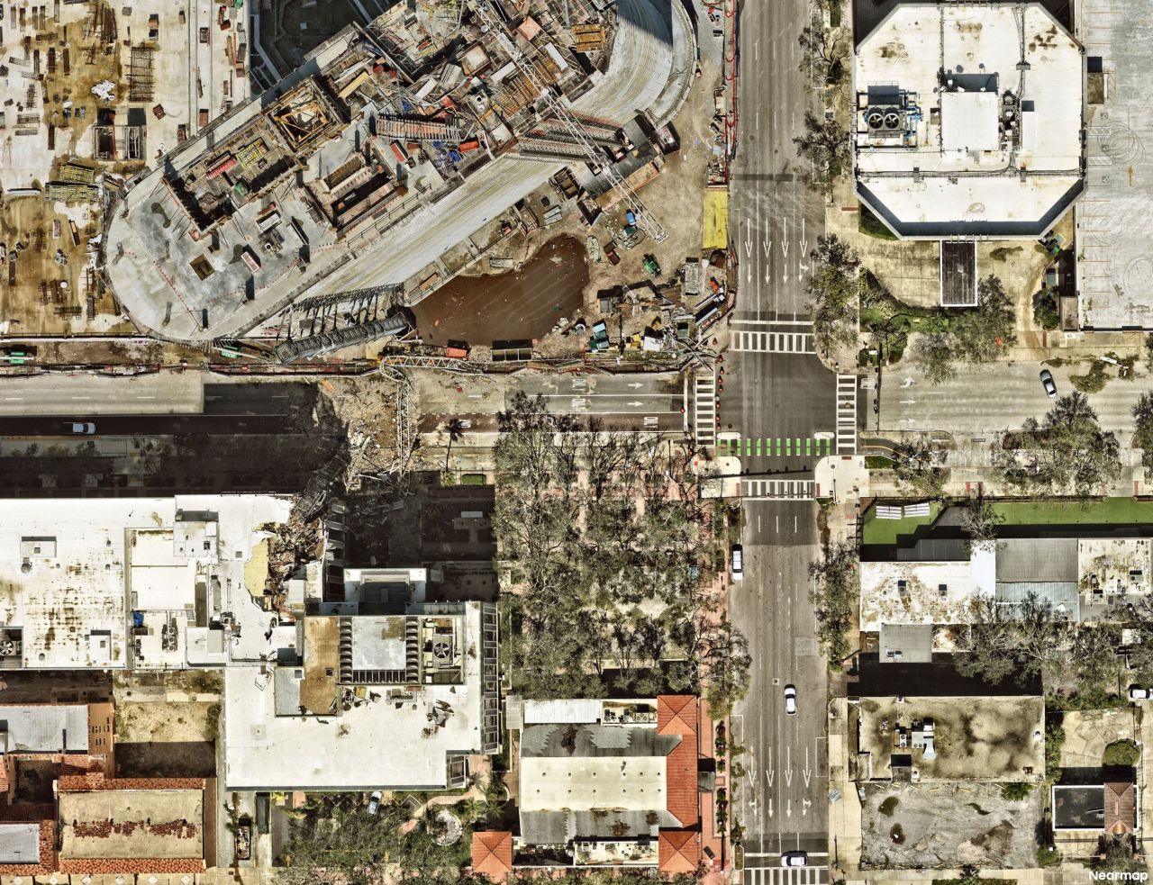 A toppled crane is seen following Hurricane Milton in St. Petersburg, Florida, on October 10.