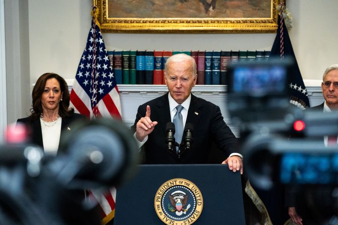 Biden addresses the nation from the Roosevelt Room of the White House on July 14. <a >In a speech from the Oval Office later than day</a>, he called on the country to "lower the temperature in our politics" following the assassination attempt on Trump.