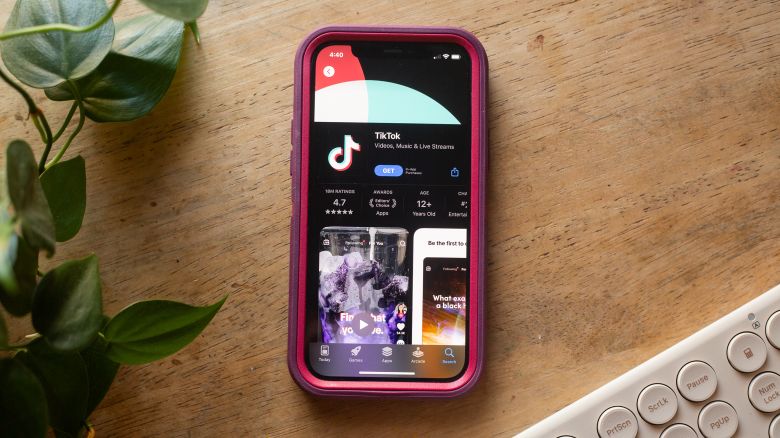 TikTok is seen in the app store of an iPhone on January 8, 2025. 