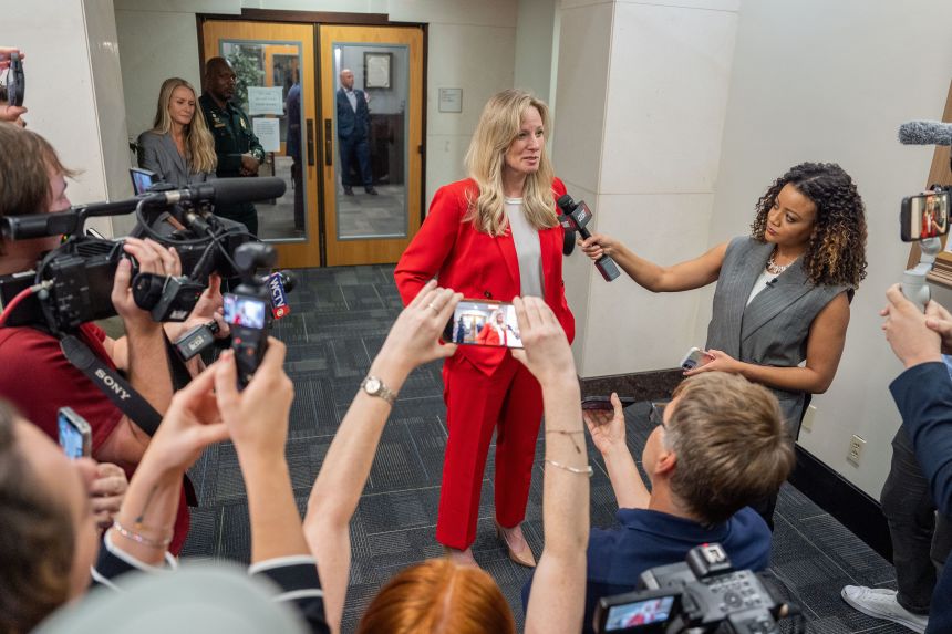 Prosecutor Georgia Cappleman addresses the media on Thursday after a jury found Donna Adelson guilty of the murder of Dan Markel.