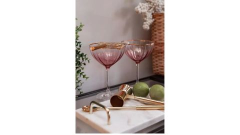 Waterfall Coupe Glasses, Set of 4