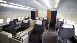 A photo of the first class cabin on Lufthansa's Airbus A380 aircraft