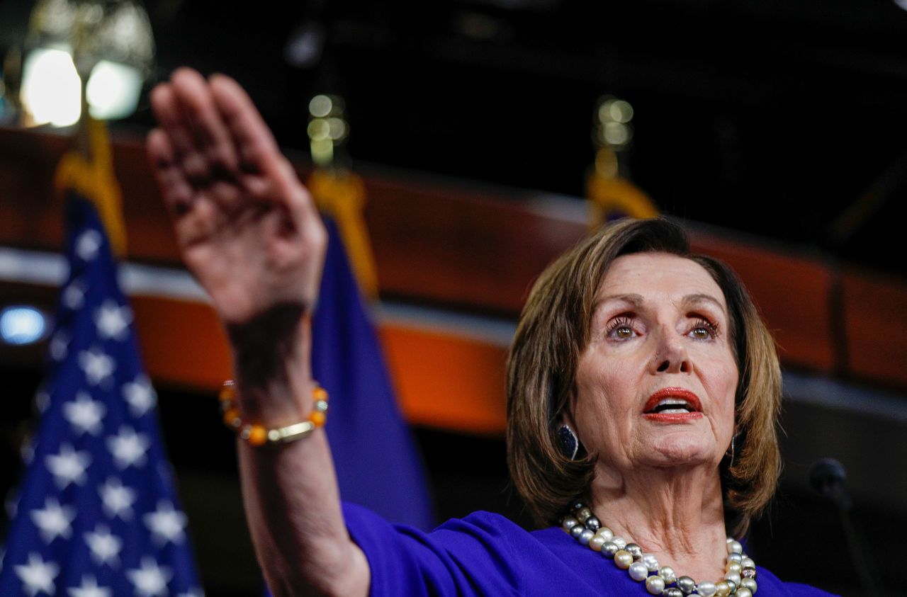 Speaker Pelosi addresses the press during her weekly meeting on February 6.