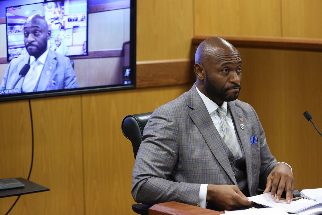 Fulton County Special Prosecutor Nathan Wade testifies at a hearing in the case of the State of Georgia v. Donald John Trump at the Fulton County Courthouse on February 15, in Atlanta, Georgia