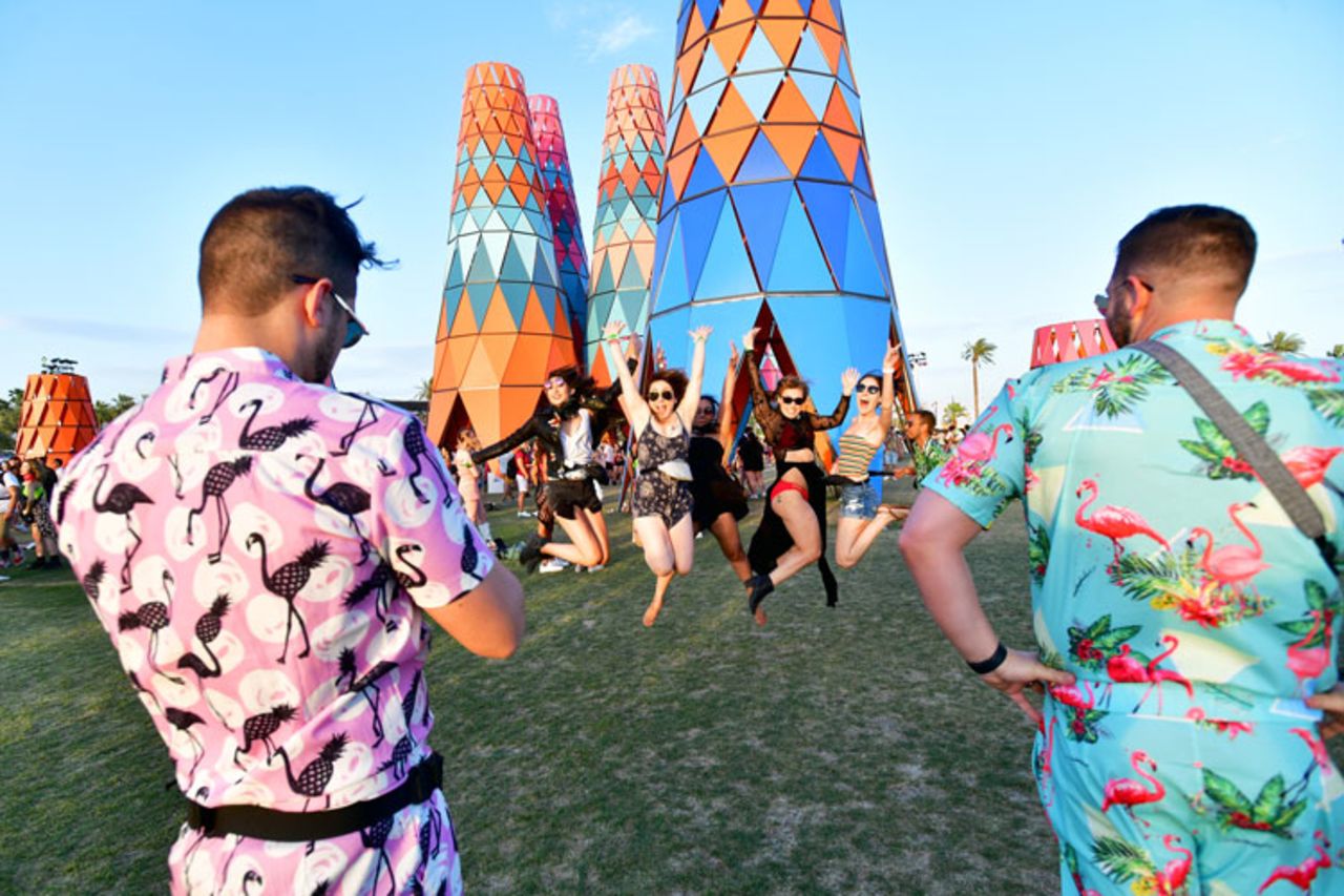 Festivalgoers are seen during the 2019 Coachella Valley Music And Arts Festival on April 20, 2019 in Indio, California.