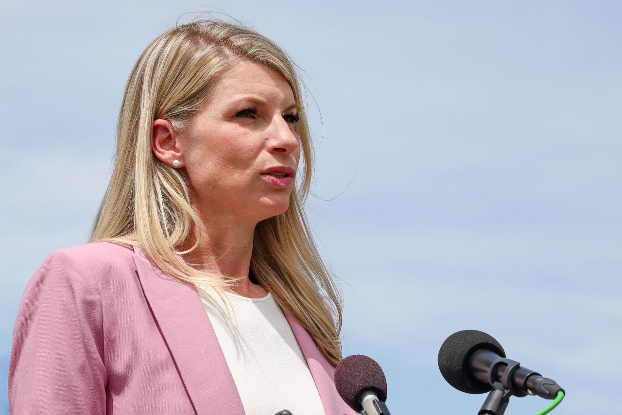 Rep. Brittany Pettersen speaks during the the Mother's Day Press Conference calling for action on Care and Reproductive rights on May 8, in Washington, DC.