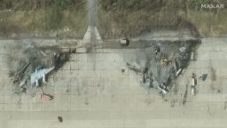 This satellite image shows destroyed Tu-95 strategic bombers on June 4, 2025, following Ukraine's drone strikes on Russia's Olenya Airbase.