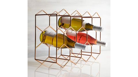 Crate & Barrel 11-Bottle Wine Rack Copper