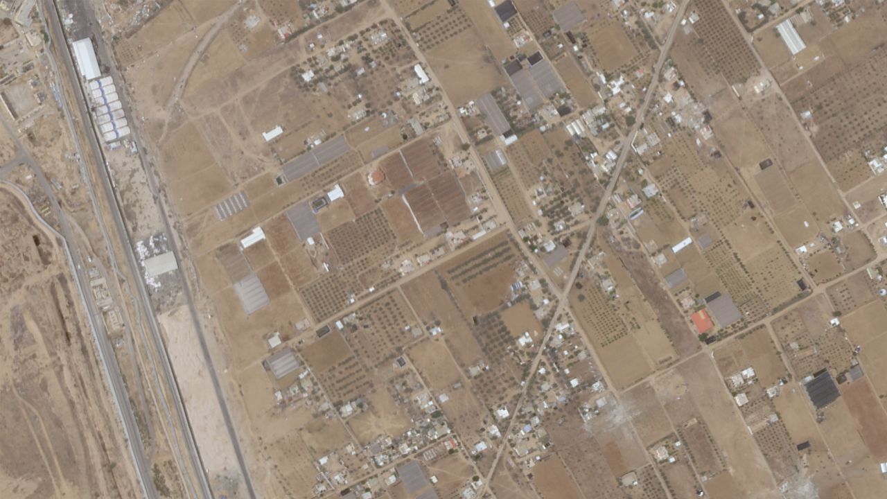 A satellite image shows Rafah, Gaza, on May 6.