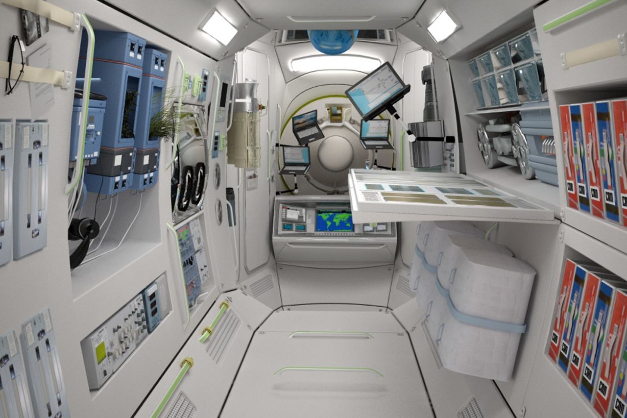 The lobby of the Commercial Space Station isn't like any hotel you've ever seen before.