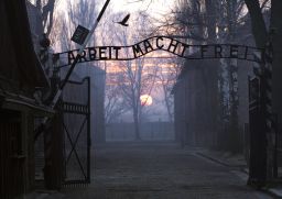 The gates of the prison camp.