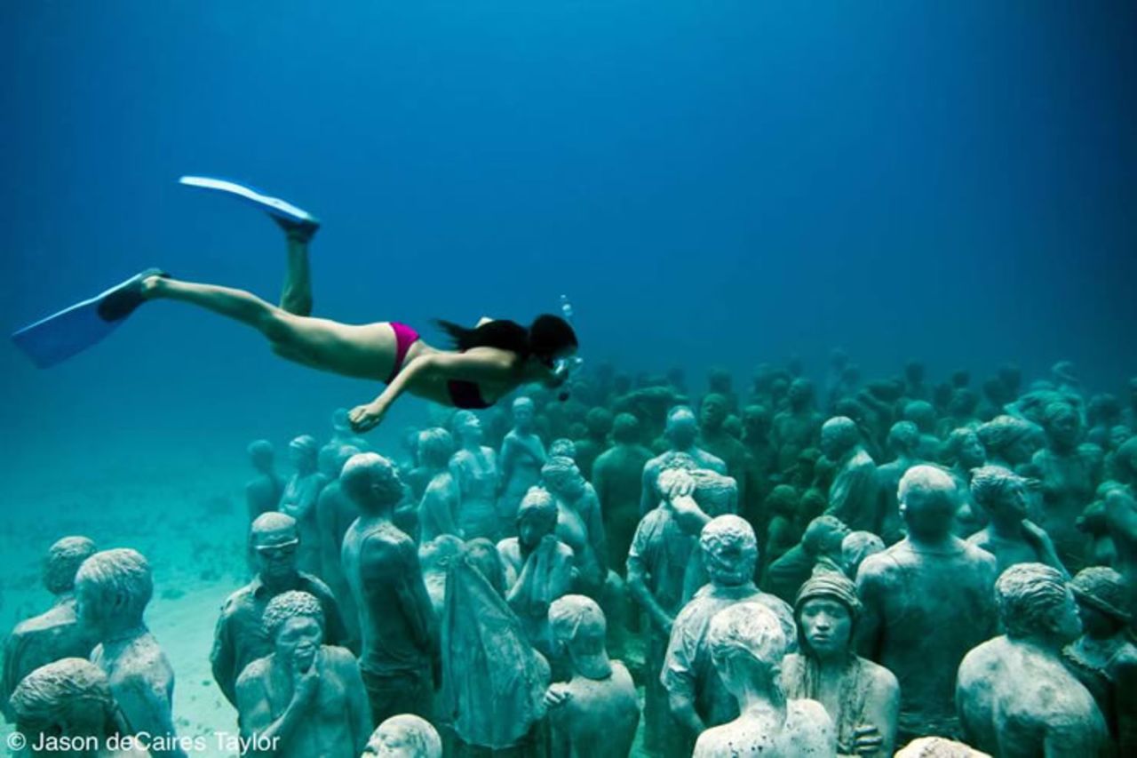 The Museum of Underwater Modern Art in Cancun, Mexico, holds over 403 permanent life-size sculptures and is one of the largest artificial reef attractions in the world.