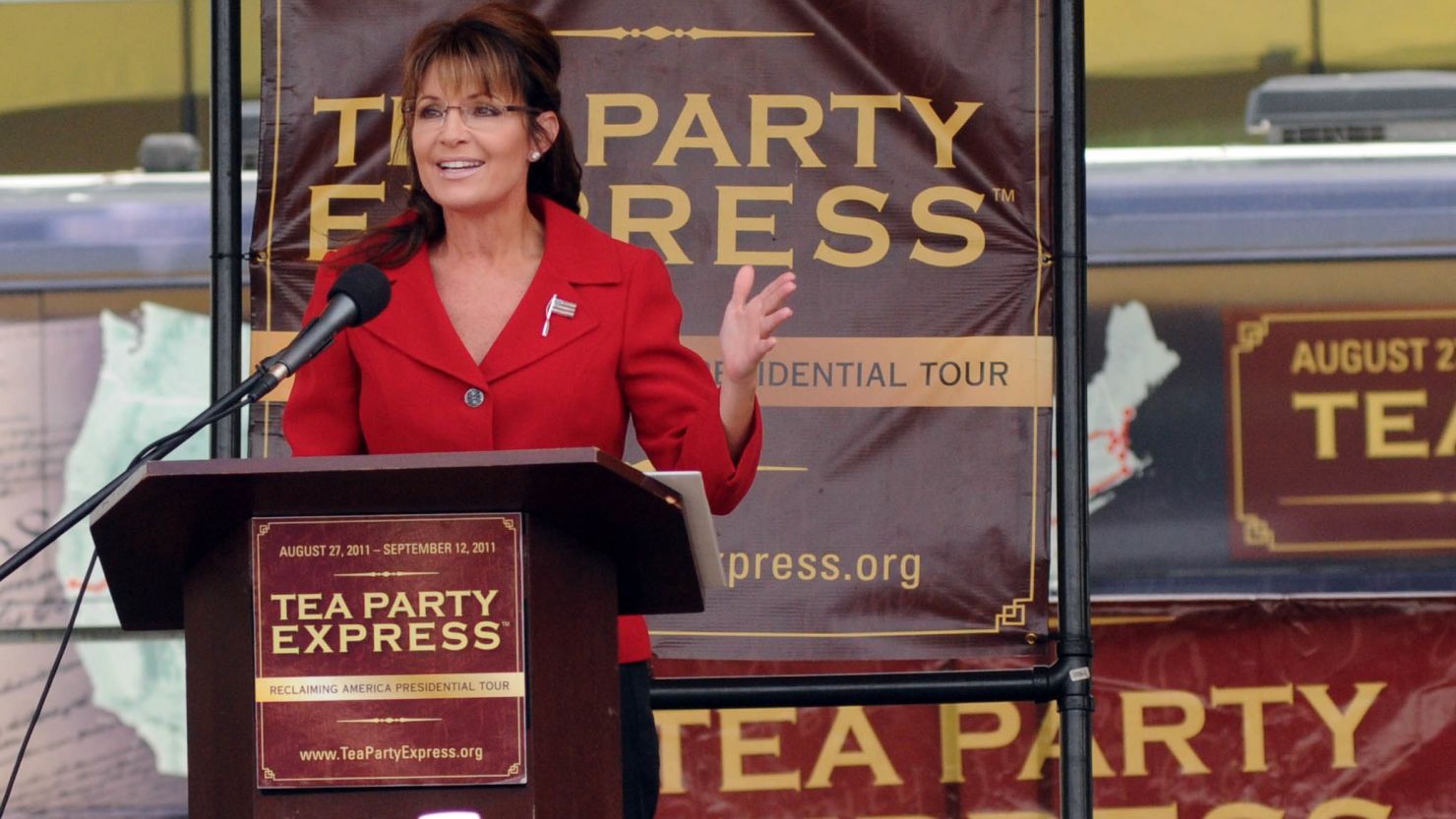 Sarah Palin at a Tea Party Express rally this week in New Hampshire.