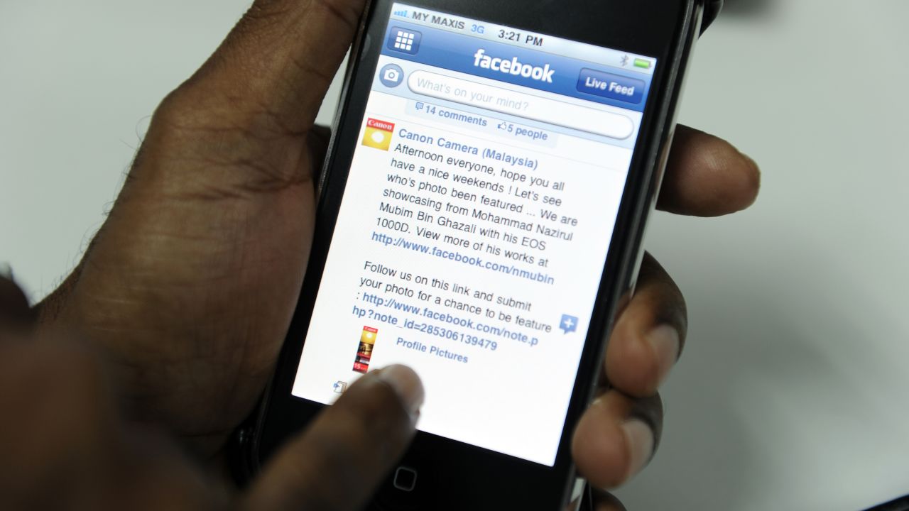 About one-third of Facebook's 750 million users access the site from mobile phones.