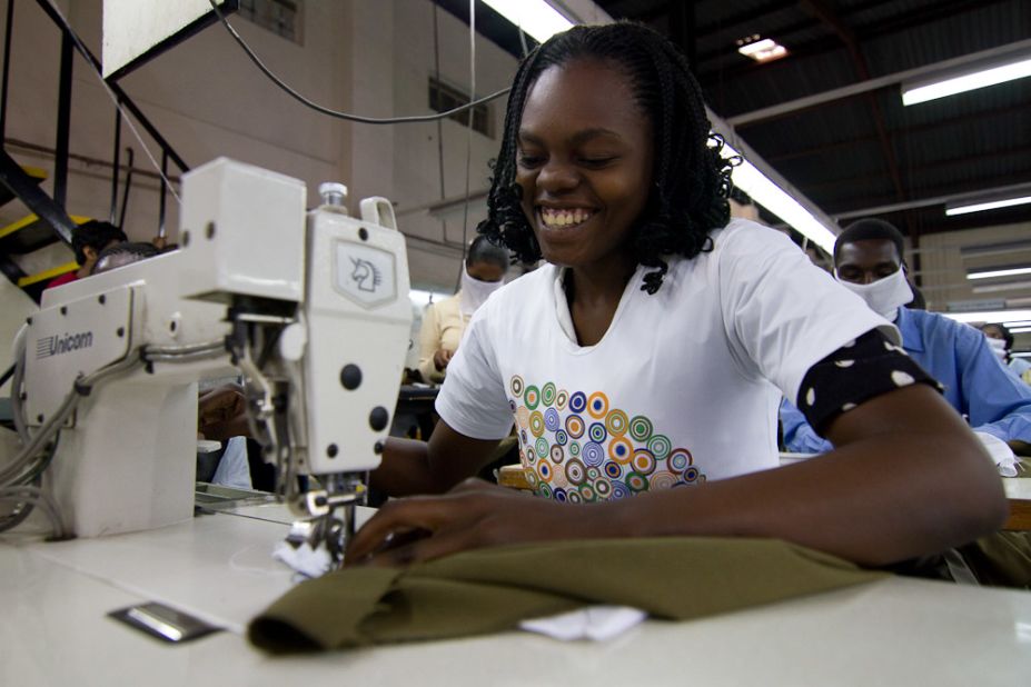 The clothes are produced by Viva Africa, a Kenyan-owned and operated factory, employing around 200 people, mostly women. 