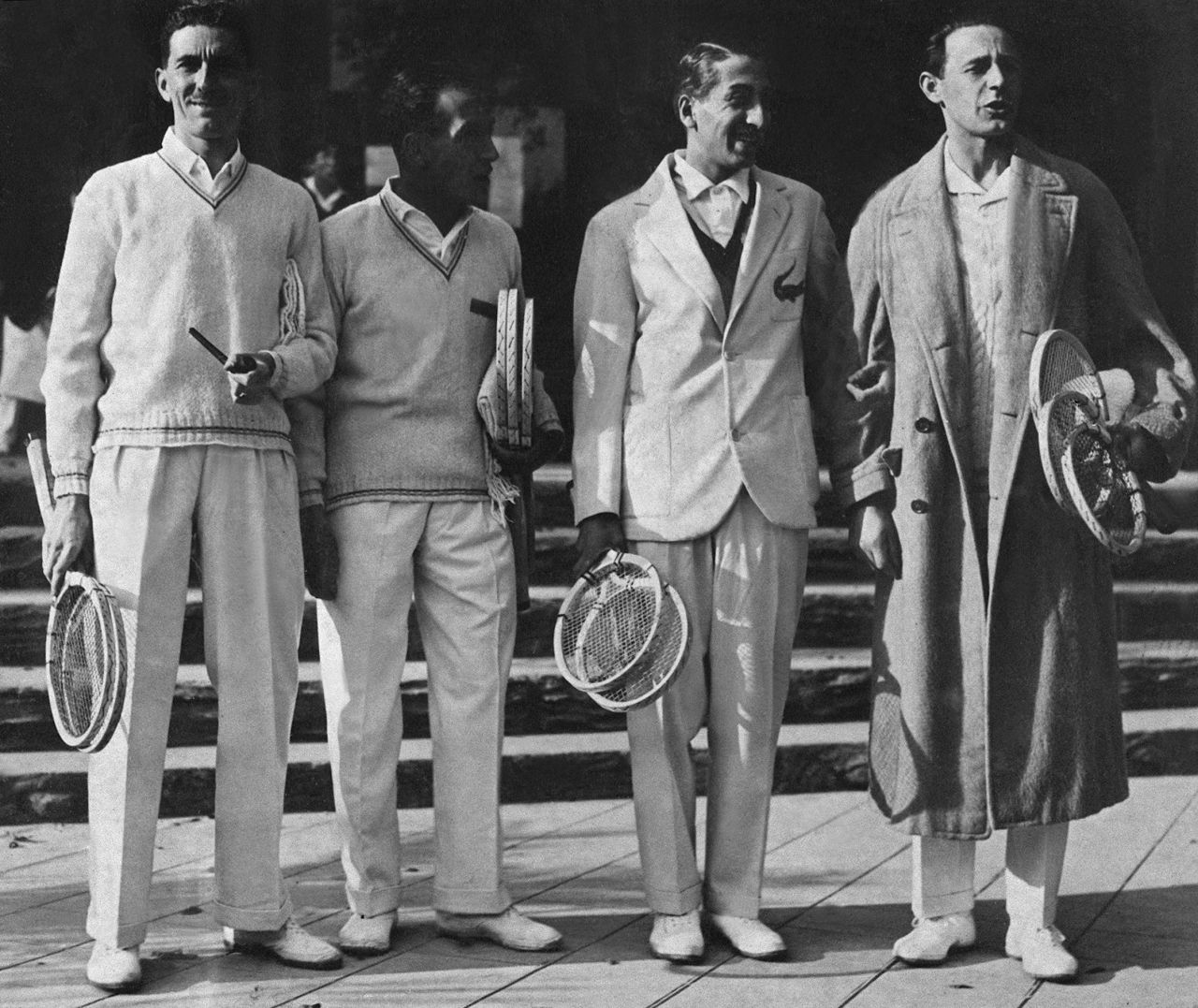From left: Jacques Brugnon, Henri Cochet, Rene Lacoste and Jean Borotra won the Davis Cup six times between 1927 and 1932.