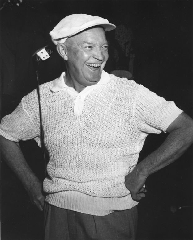 Dwight Eisenhower, the 34th president, spent much of his time <a href="http://millercenter.org/president/biography/eisenhower-impact-and-legacy" target="_blank" target="_blank">fishing and playing golf</a>.