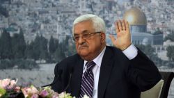 Palestinian Authority President Mahmud Abbas delivers a speech in which he said Palestinians are going to Security Council with UN membership bid, on September 16, 2011 in the West Bank city of Ramallah.