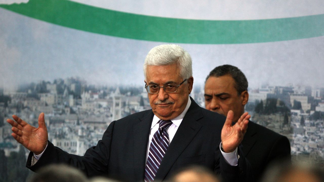 Palestinian Authority President Mahmoud Abbas delivers a speech announcing Palestinian bid for U.N. membership.
