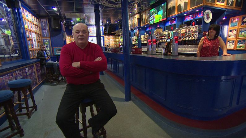 Robert Marshall, the proud landlord of The Louden Tavern, a pub that sits close to Ibrox Stadium in Glasgow, Scotland and is overt in its support of Rangers Football Club.