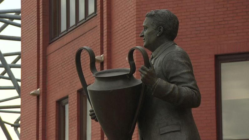 A statue commemorating Jock Stein at Celtic -- the manager who led a team comprised entirely of players from the Glasgow area to European Cup glory in 1967. 