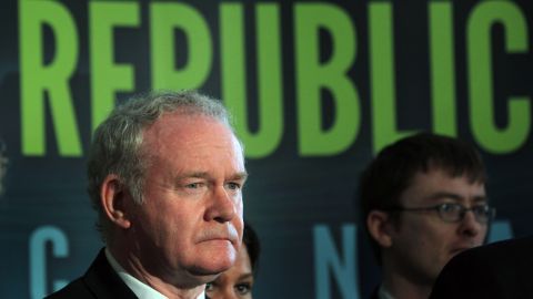 Martin McGuinness was selected by Sinn Fein Sunday to be their candidate for president of the Republic of Ireland.
