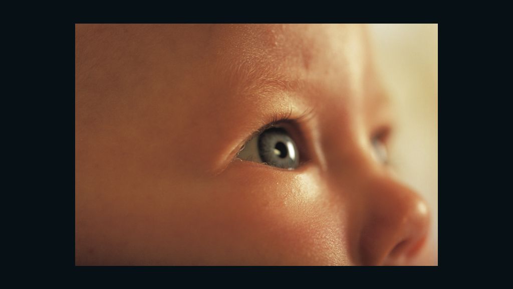 A baby's eyes can appear blue while their melanin is still forming.