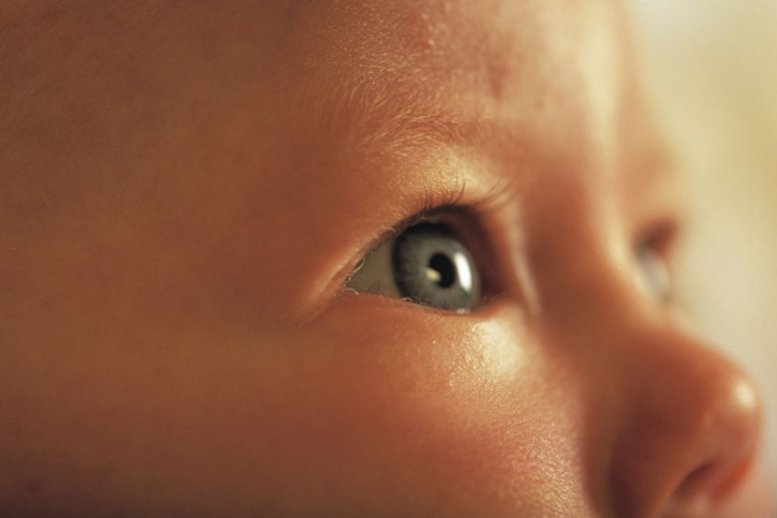 A baby's eyes can appear blue while their melanin is still forming.