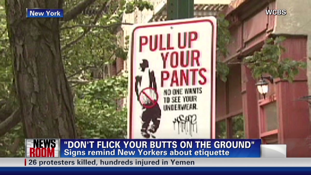 NYC etiquette: 'Pull up your pants