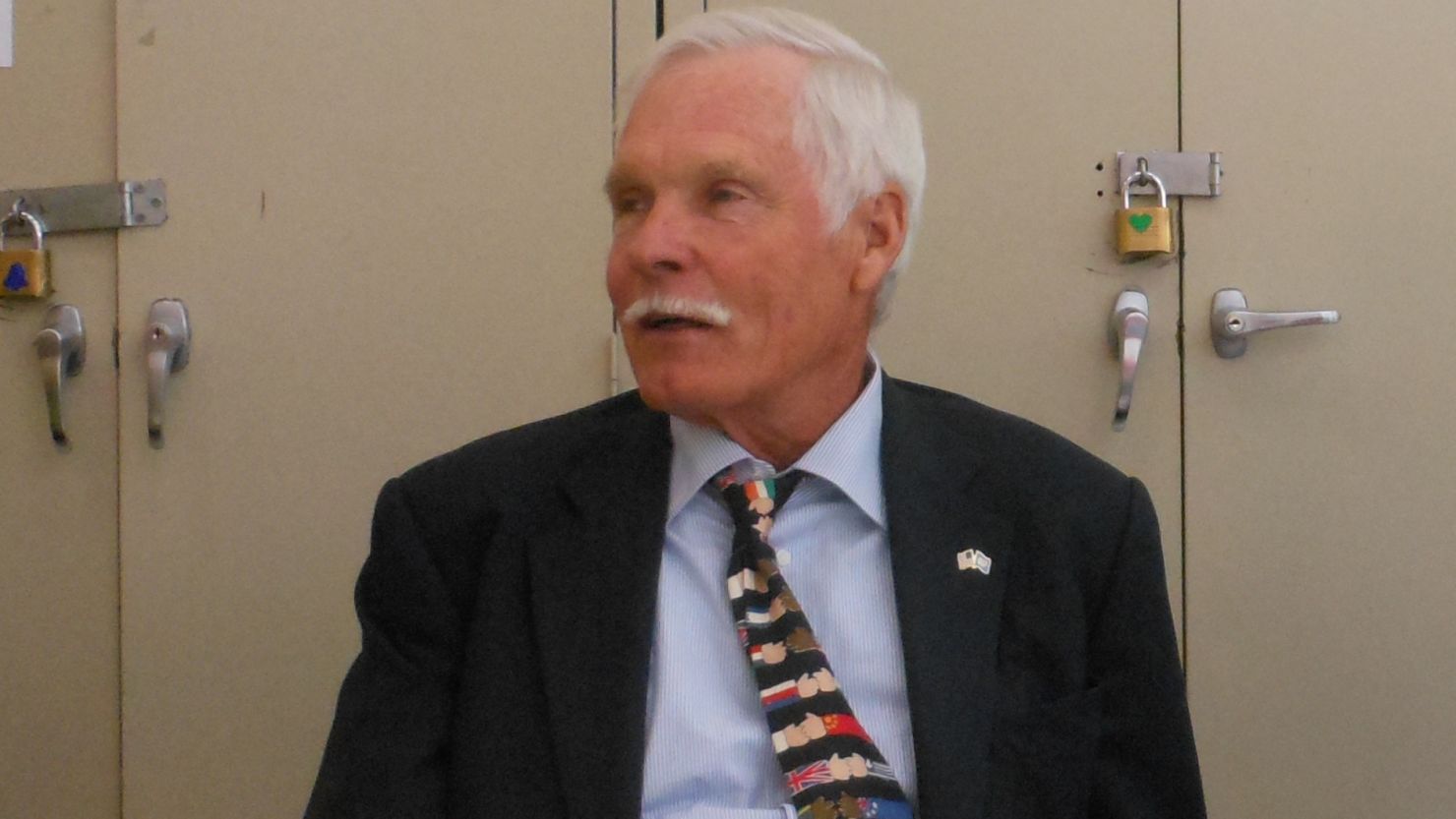 Ted Turner speaks to an audience Monday at the 92nd Street Y in New York City about energy options in the United States.