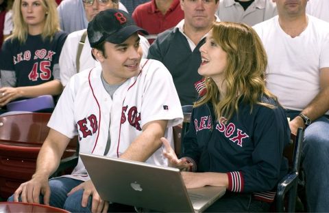 In 2005's "Fever Pitch," Ben (Jimmy Fallon), left, is forced to decide who he loves more -- the Boston Red Sox or his girlfriend Lindsey (Drew Barrymore). The Red Sox won the World Series in 2004. It had been 86 years since their last title. 