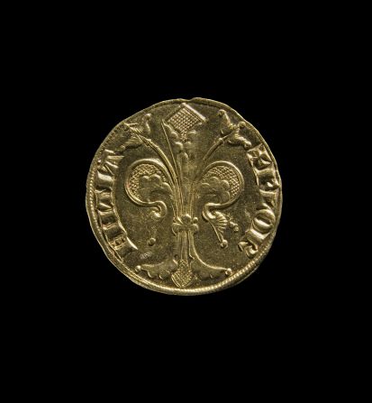 A gold florin from Florence, 1252-1303. The Florin was a gold coin that was used as a stable currency all over Europe.