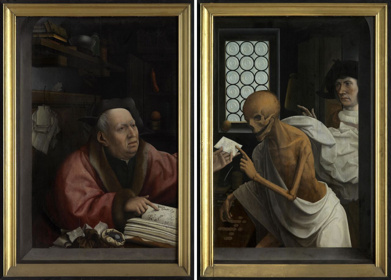 As society became increasingly mercantile, people worried about the effect of financial activity on the soul. Flemish painter Jan Provoost's "Death and the Miser," from 1505-10, highlights such worry.
