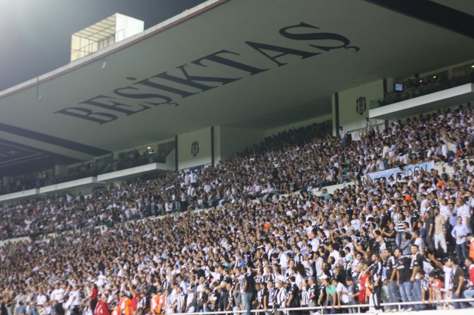 The Carsi gather in the "Kapali" or covered stand, the group's location for Besiktas' home matches.