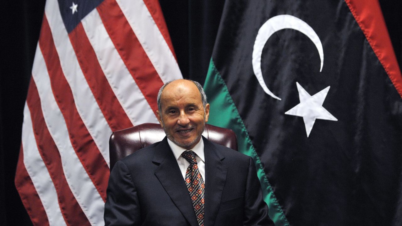 NTC Chairman Mustafa Abdel Jalil during a meeting with Barack Obama at the United Nations in the U.S.