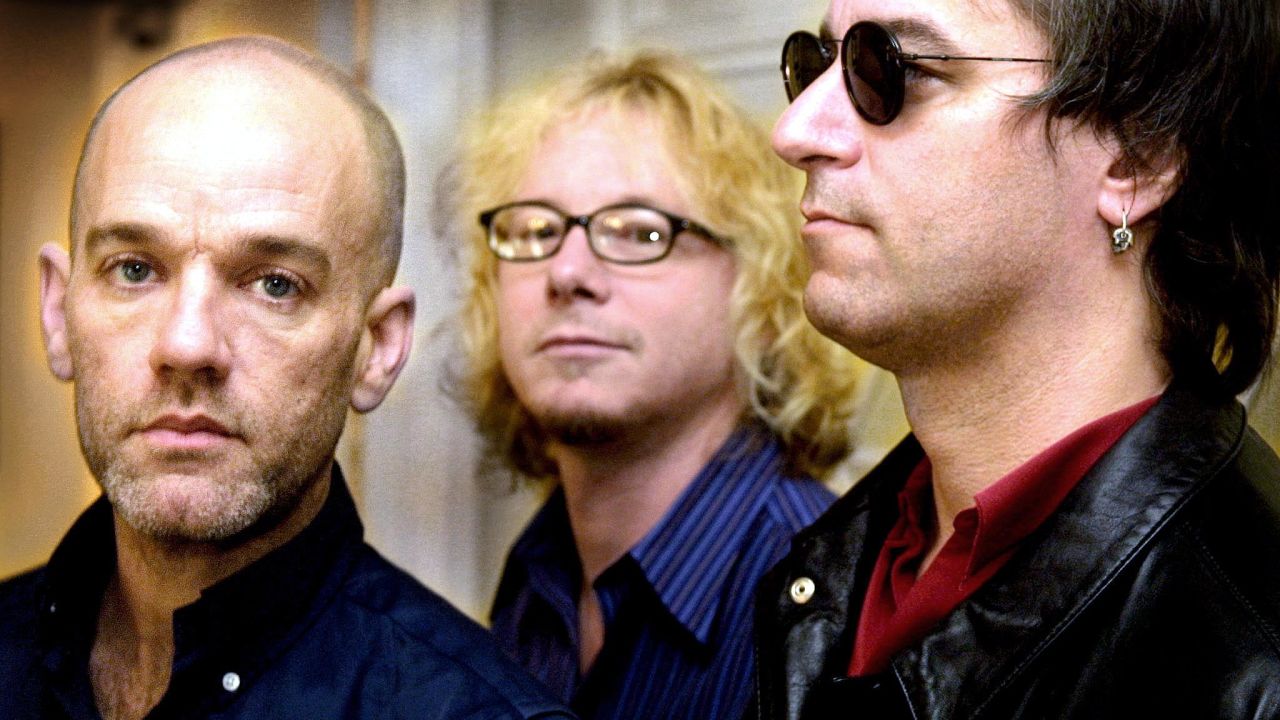 Michael Stipe, from left, Mike Mills and Peter Buck carried on after drummer Bill Berry, not pictured, left the band in 1997.