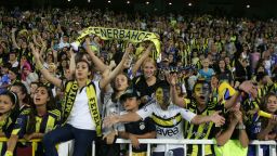 Some of more than 40,000 women and children watch on September 20, 2011 Fenerbahce play against Manisapor in a Turkish League football match at Sukru Saracoglu stadium in Istanbul.