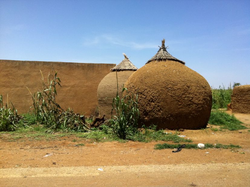 Large grain stores are close to Niamey where the land is still lush and fertile.