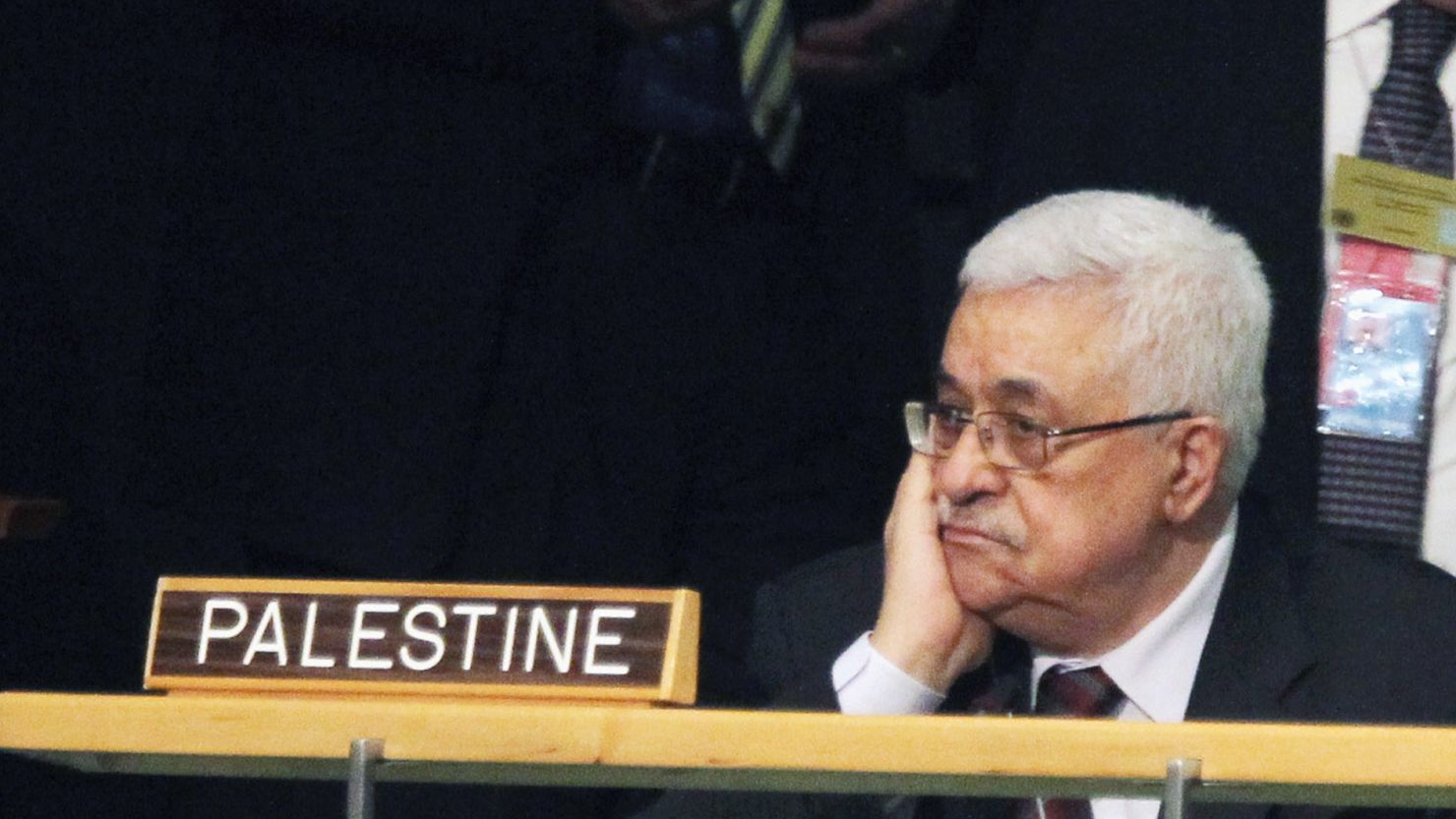 Palestinian Authority President Mahmoud Abbas looks on during the U.N. General Assembly meeting Wednesday.