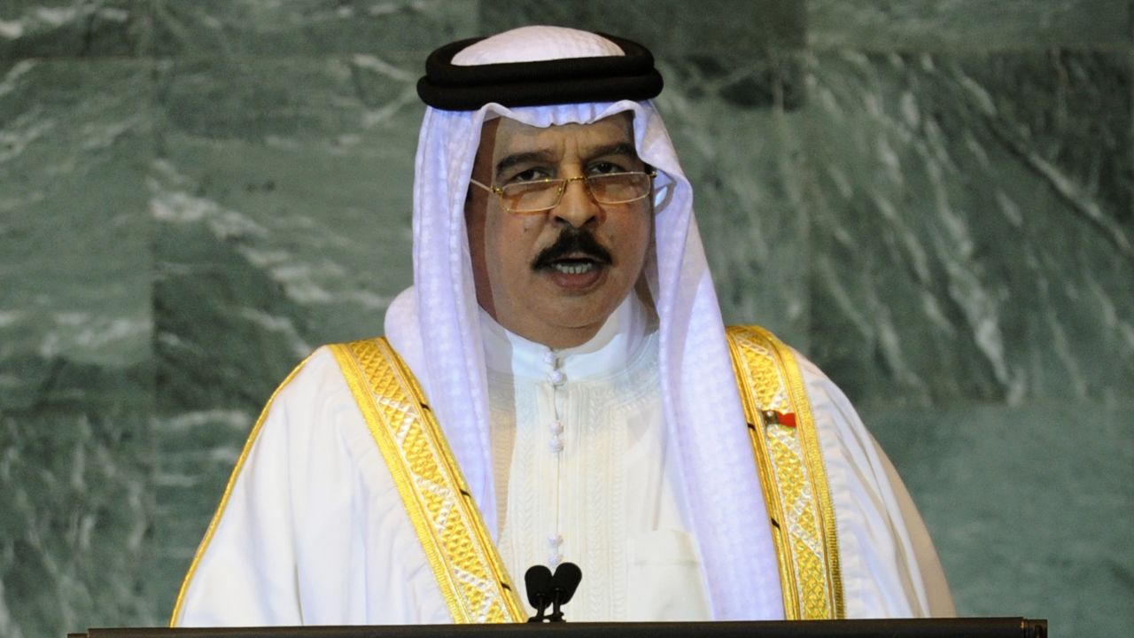 Bahrain's King Hamad bin Isa Al Khalifa addresses the U.N. General Assembly in New York on Thursday.