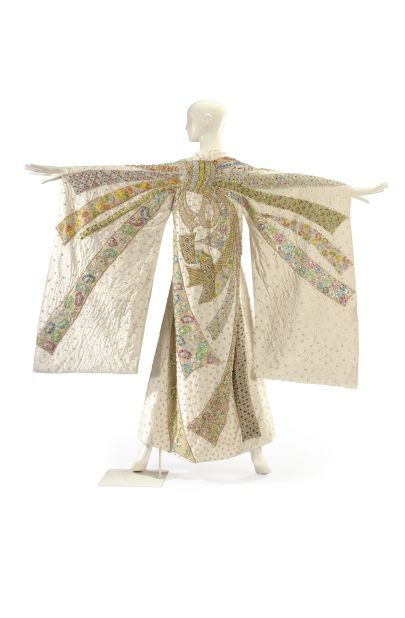On display at Christie's in London, alongside the famous jewels, are Taylor's costumes and couture gowns, including this Tiziani Kimono, made for her to wear as Flora 'Sissy' Goforth in the 1968 film, "BOOM!"