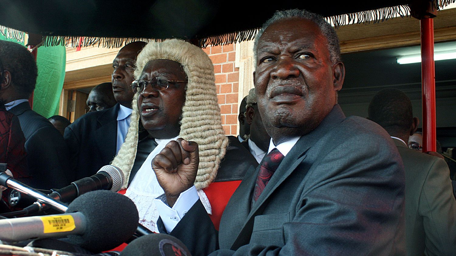 Zambia's newly-elected President Michael Sata (right) was sworn in on Friday.