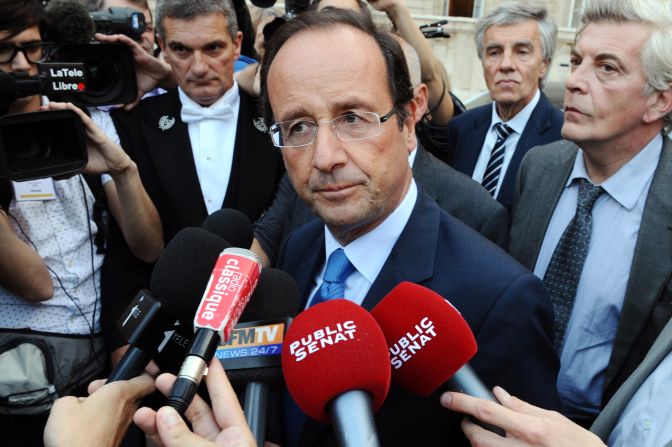 Francois Hollande is center-left candidate who according to most opinion polls will beat Sarkozy in the second round of voting on May 6. He has pledged to increase taxes on the rich, boost social spending and create thousands of state jobs, but questions remain about his lack of experience and charisma.