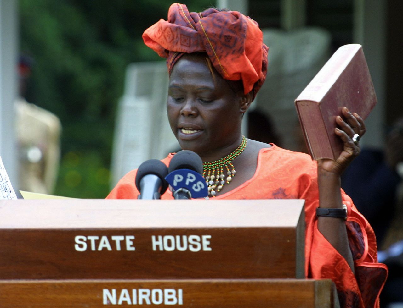 Maathai was a trailblazer throughout her life. She was the first woman in East and Central Africa to earn a doctorate degree and in 2002 was elected to Kenya's parliament with 98 percent of the vote.