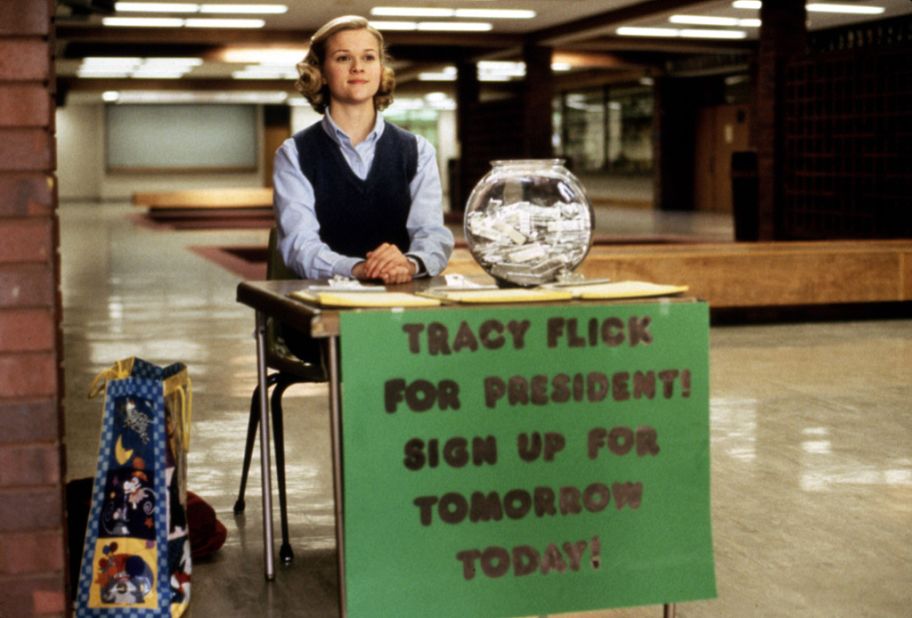 This political season has been... a lot. If you are suffering from election fatigue, we can help you escape into the world of make believe with a few political films. Reese Witherspoon gives a brilliant performance in <strong>"Election"</strong> as Tracy Flick, the overachiever who will do just about anything to win student body president. Anything. Matthew Broderick plays civics teacher Jim McAllister, who's determined to derail her "Pick Flick" campaign. 