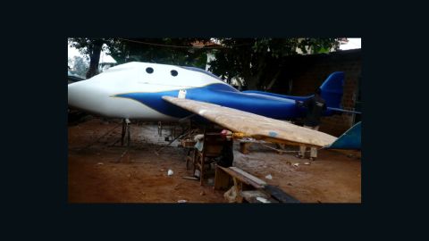 The members of the  African Space Research Program are putting the final touches to their aircraft