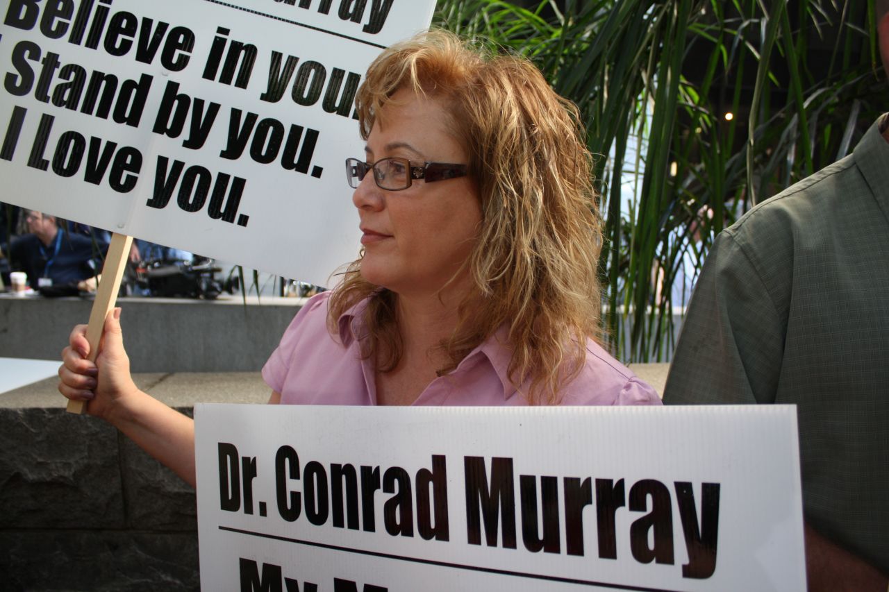 Stacy Ruggles says she's a personal friend of Dr. Conrad Murray. She's supporting him, even though she's also a Michael Jackson fan. "They have the same values. Their plight was unity, world peace and love," she says.