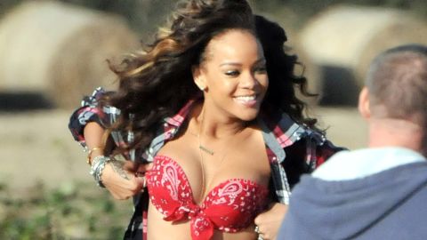 An Irish farmer was not pleased with a scantily-clad Rihanna shooting on his property.