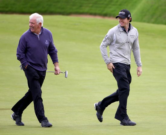 Rory McIlroy will partner his father Gerry (left) in the pro-am team competition which runs alongside the European Tour strokeplay event. 