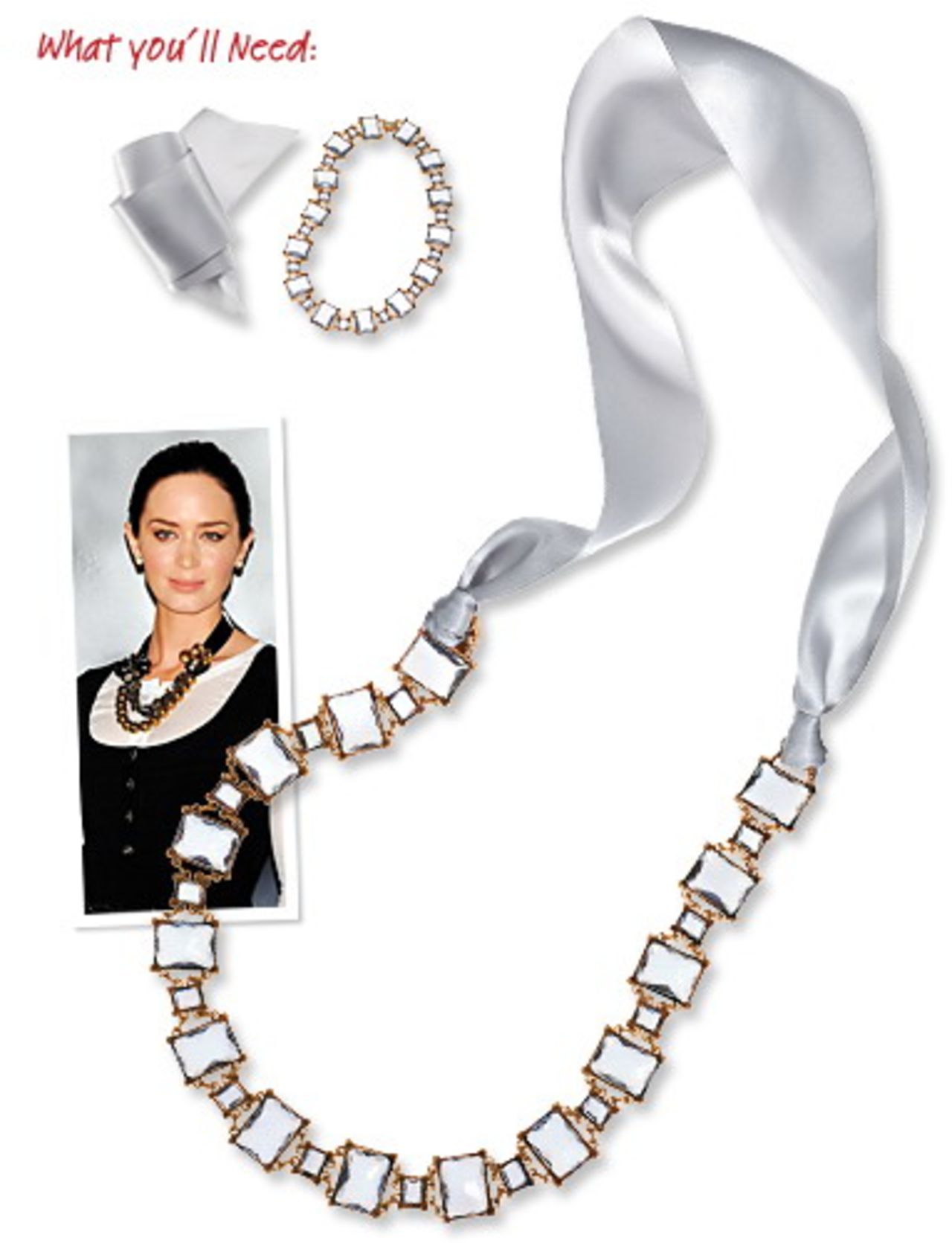 Ribbon necklace, inspired by Emily Blunt.